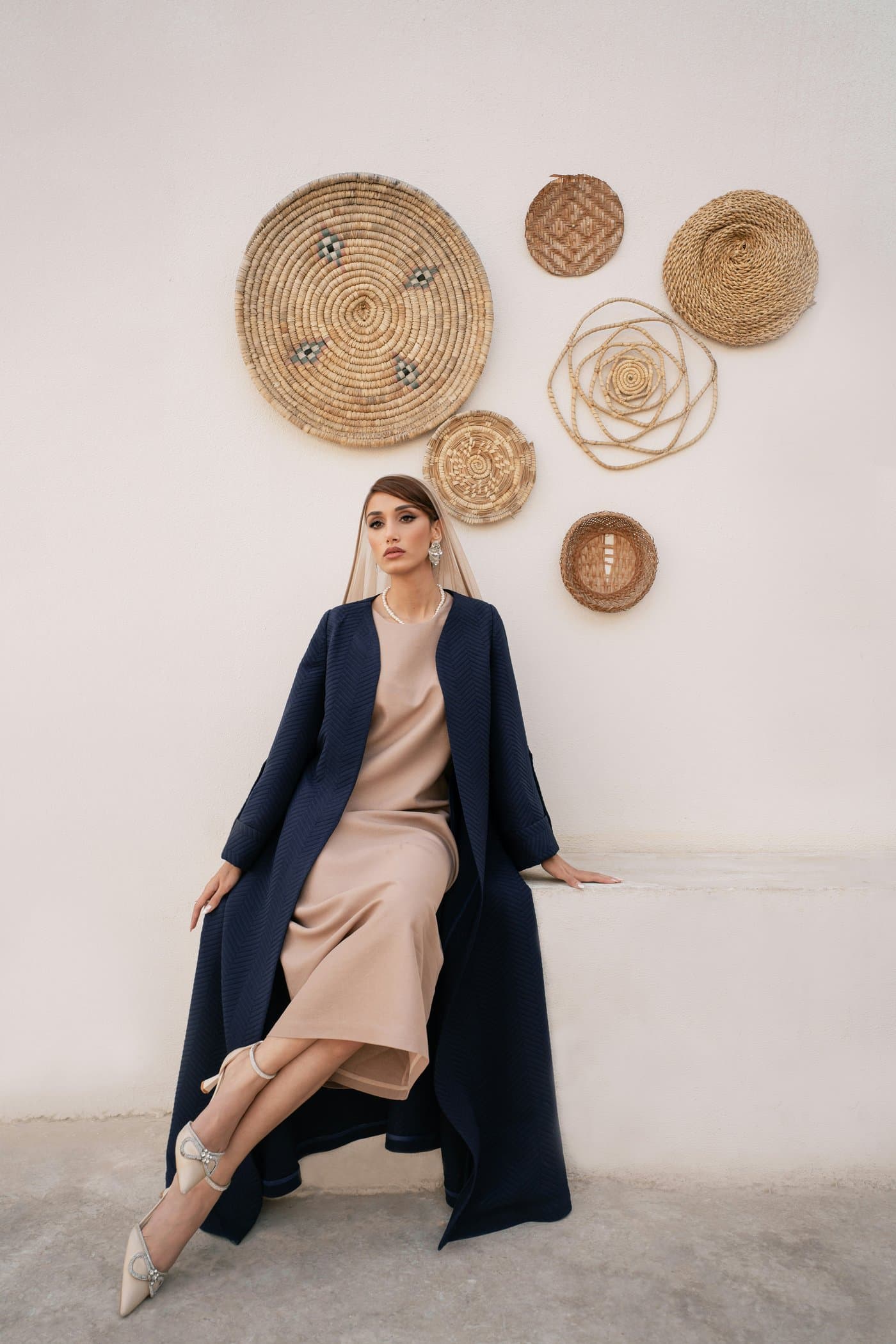 Manteau abaya bleu nuit